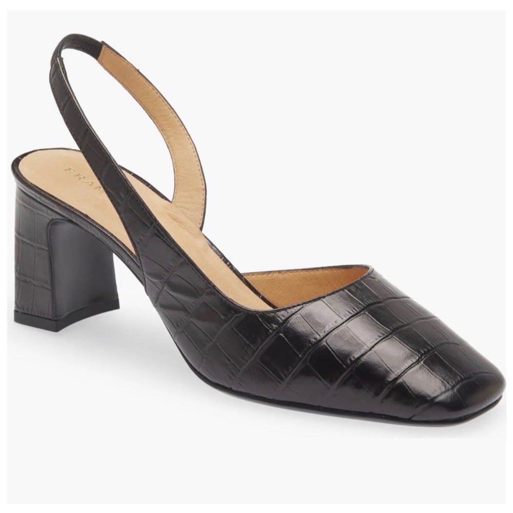 FRAME Le Zinnia Black Slingback Block Heel | EU‎ 37.5 US 6.5